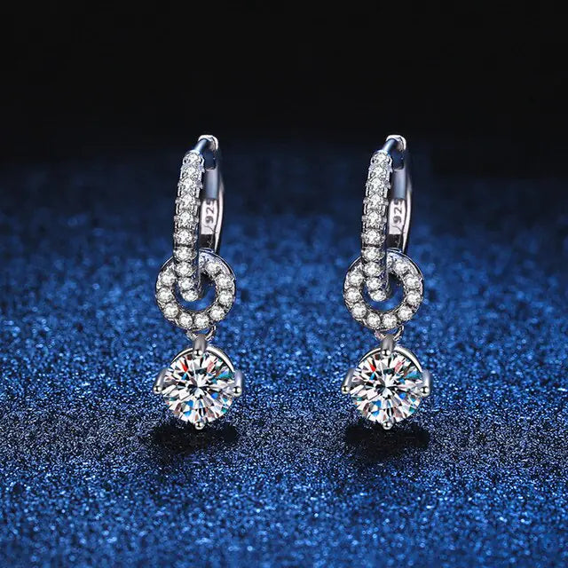 Genuine Moissanite Drop Earrings