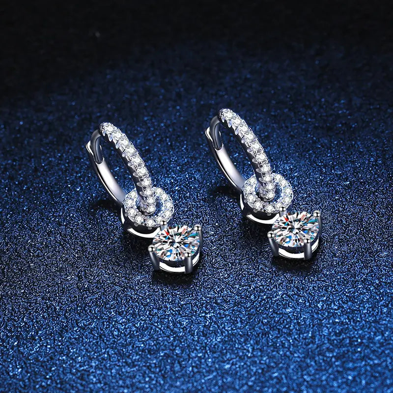 Genuine Moissanite Drop Earrings